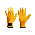 Serie de nitrilo Guantes de velcro de espuma de nylon amarillo nylon